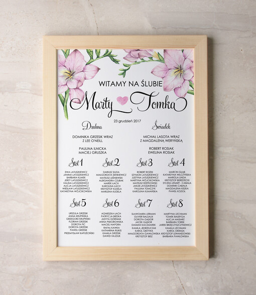  Plakaty botaniczne podróżnicze planer ślubny plan usadzenia gości na weselu, wybierz swoj wymiar w stylu rustykalnym