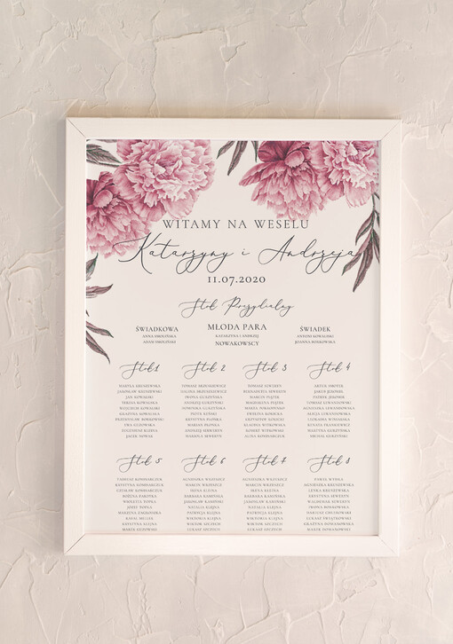  Plakaty botaniczne podróżnicze tablica z planem stołów na wesele plan stołów weselnych, rozmiary do wyboru