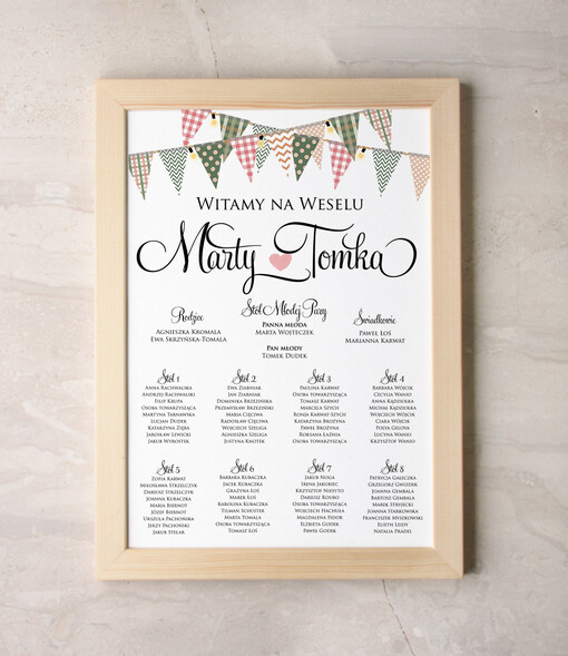  Plakaty botaniczne podróżnicze powitanie gości na sali ślubnej i plan stołów, rustykalne wybierz swoj rozmiar