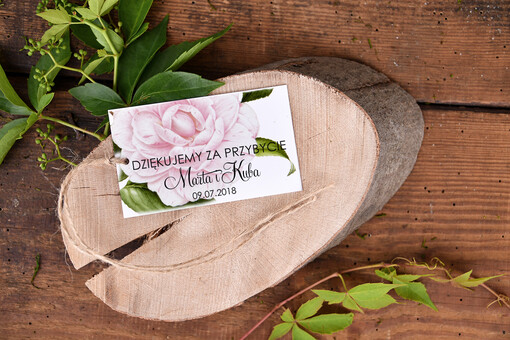  Zawieszki bileciki do prezentów ślubne upominki dla gości, drewniane zawieszki