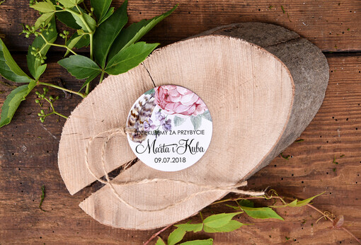  Zawieszki bileciki do prezentów pamiątki dla gości weselnych, zawieszki do prezentów