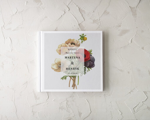  botaniczne pamiatkowa ksiega gosci weselnych, elegancka i klasyczna wasze imiona