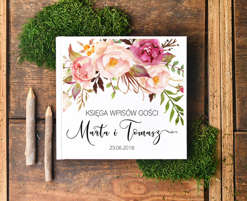  botaniczne album na zdjecia i ksiega gosci, elegancka i klasyczna wasze imiona