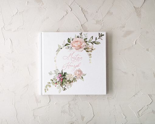  botaniczne księga gości na zdjęcia z fotobudki i instaxa, elegancka i klasyczna wasze imiona