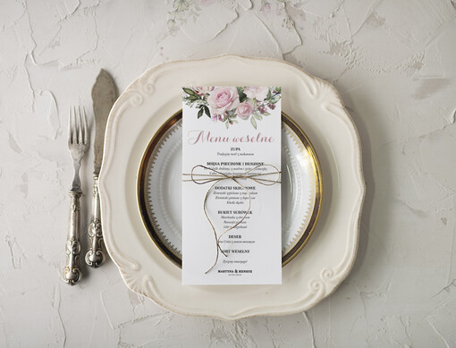  rustykalne ślubne menu karta potraw weselnych, rustykalne dowolna treść