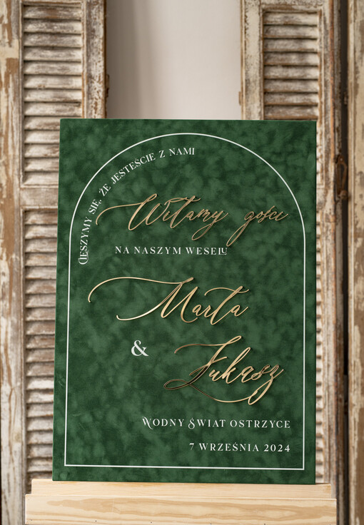  Glamour welurowe Tablica powitalna slubna glamour, elegancka welurowa plansza powitanie gości na Weselu, rama powitanie na weselu rama z powitaniem gości na weselu