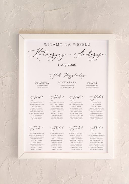 Plakaty Special Line tablica z rozmieszczeniem gości plan stołów weselnych