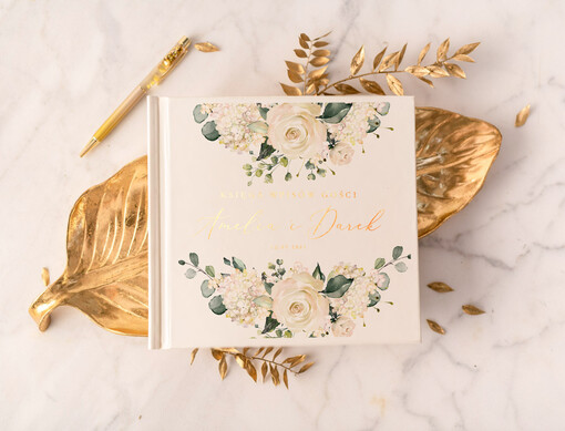  glamour  pamiątkowa księga wpisów gości złocone wasze imiona i data  na zdjecia fotobudka