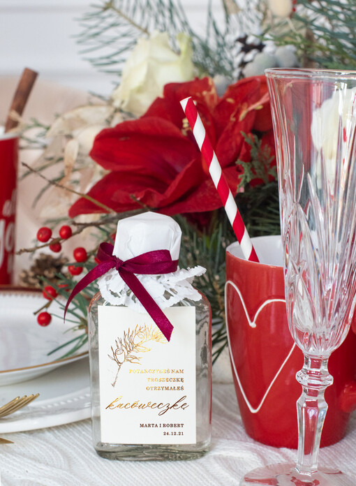  Butelki ślubne upominki dla gości weselnych, butelki weselne z nadrukiem