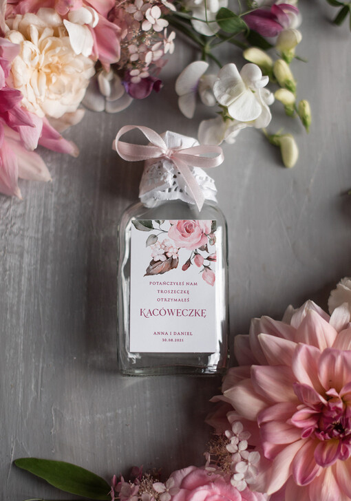  Butelki ślubne upominki dla gości, piersiowki podziekowania kacowki