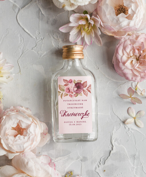  Butelki piękne podziękowania, butelka na nalewka prezent dla gości weselnych, pomysł na prezent dla gości weselnych 