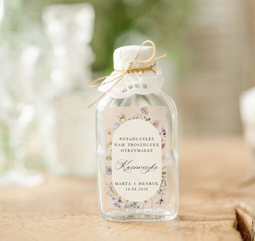  Butelki podziękowania dla gości weselnych, buteleczki 100 ml prezent dla gości na weselu, prezenty dla gości weselnych, kacówka, butelka na własny trunek na prezent dla gości