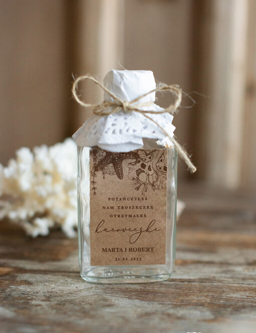  Butelki podziękowania gościom weselnym, buteleczki prezent dla gości