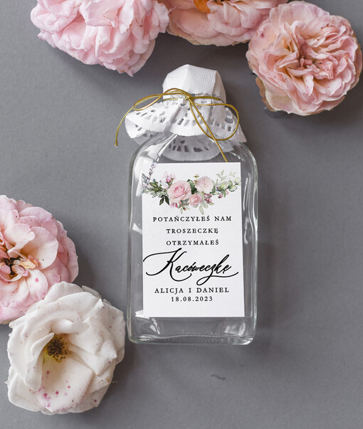  Butelki prezenty dla gości weselnych, buteleczki dla gości weselnych, podziękowania dla gosci weselnych, butelka 100 ml na własny alkohol