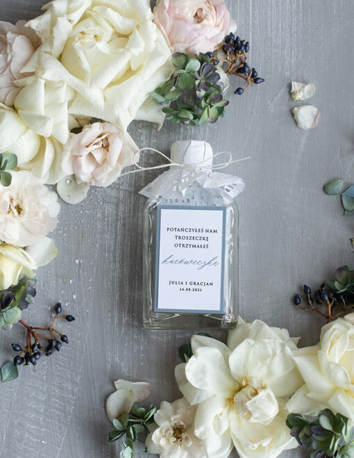  Butelki upominki ślubne od pary młodej dla gości weselnych, buteleczka flaszeczka prezent dla gości