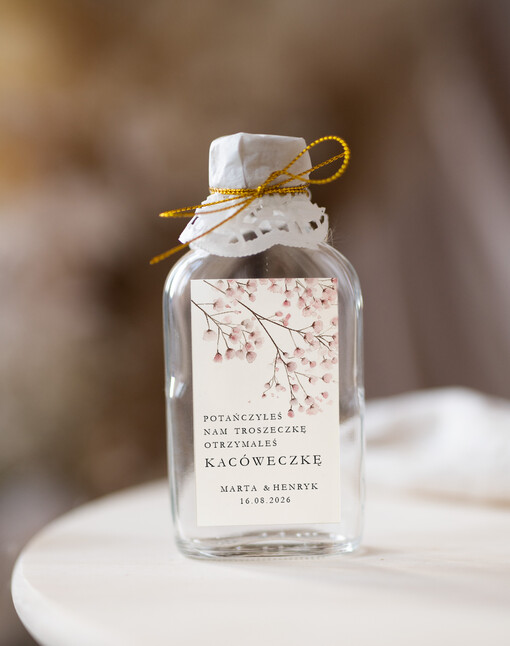  Butelki prezent dla gości na weselu podziękowania dla gości weselnych, buteleczki 100 ml prezent dla gości na weselu, prezenty dla gości weselnych, kacówka, butelka na własny trunek na prezent dla gości