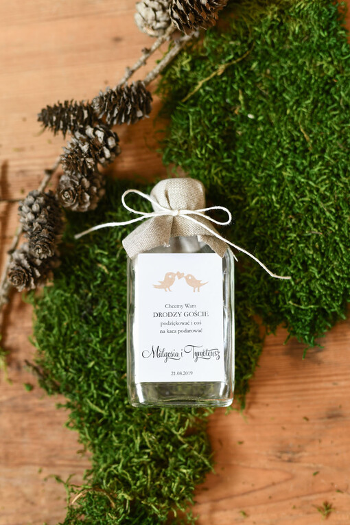  Butelki prezenciki podziękowania dla gości weselnych, piersióweczki do własnego wypełnienia
