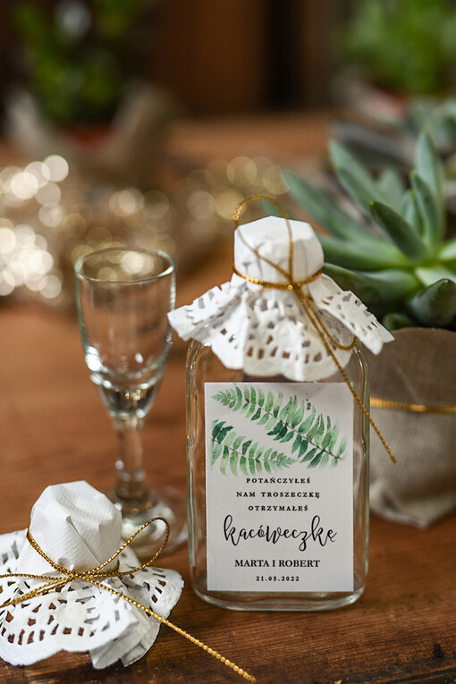  Butelki ślubne upominki dla gości weselnych buteleczki piersówki na własny trunek  