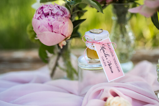  Miody i słoiczki Nutella podziękowania od pary młodej po weselu spersonalizowane łakocie mały słoiczek na miodek  