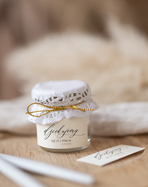  Miody i słoiczki Nutella prezencik dla gości weselnych, mały miodek