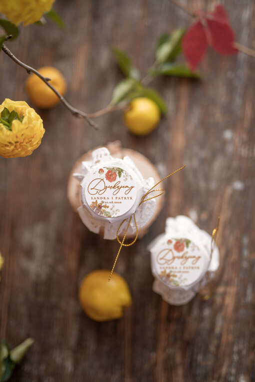  Miody i słoiczki Nutella prezenty upominki dla gości weslenych  słoiczki na miód