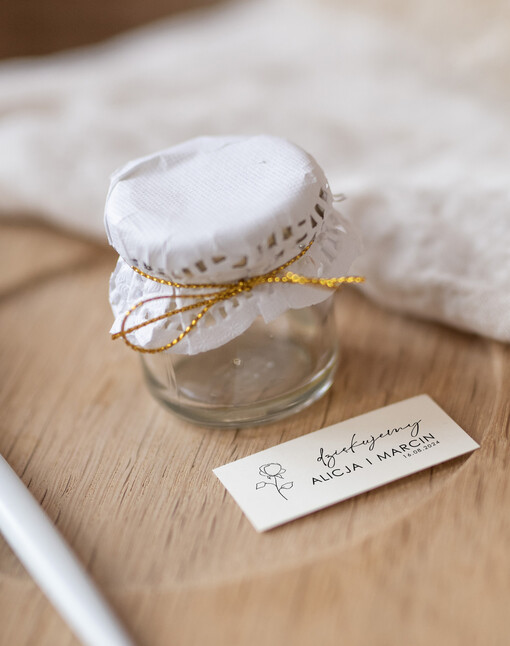  Miody i słoiczki Nutella prezencik dla gości weselnych, mini sloiczki z miodkiem