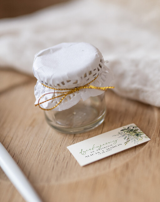  Miody i słoiczki Nutella pamiątki dla gości weselnych, miodki w słoiczkach