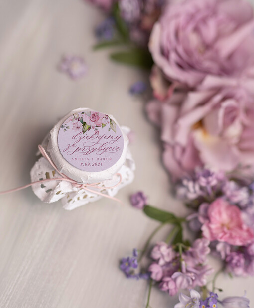  Miody i słoiczki Nutella unikatowe podziękowania dla gości niepowtarzalny upominek słoiczek miodu z personalizacją  