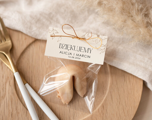  Ciasteczka z wróżbą eleganckie prezenty dla gości z pomysłem, podziękowania dla gości ciasteczka z wróżbą, prezenciki dla gości podziękowania 