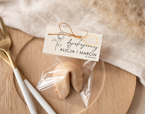  Ciasteczka z wróżbą podziękowania dla gości weselnych, ciasteczka z dedykacja i wrozba, prezenciki dla gosci weselnych, prezenty dla gości ciastka z wróźbą 