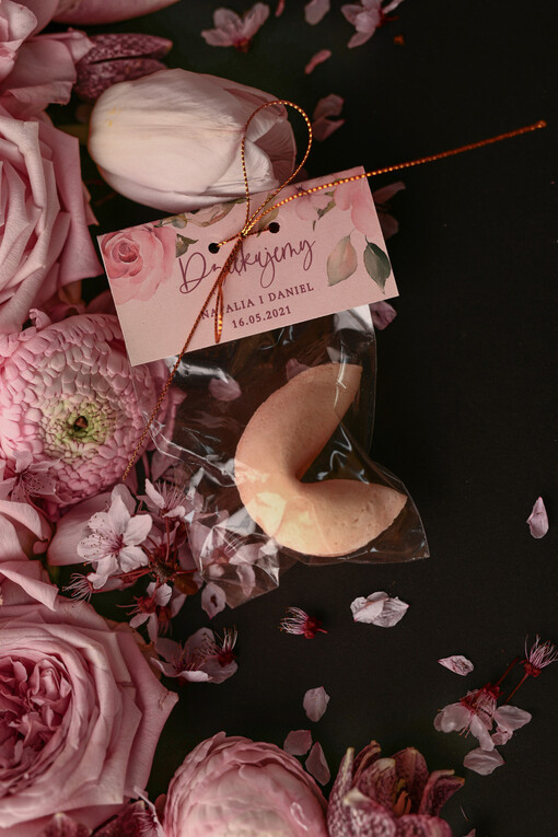  Ciasteczka z wróżbą upominki dla gości weselnych, chińskie ciasteczko z wróżbą i dedykacją