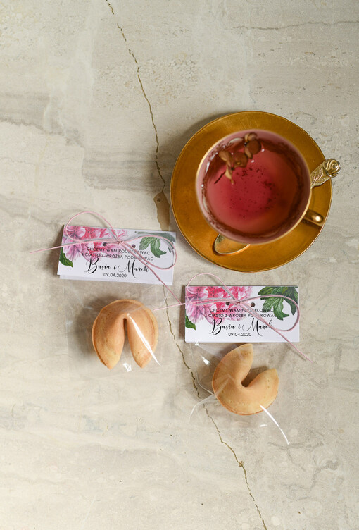  Ciasteczka z wróżbą podziękowania dla gości weselnych za przybycie, chińskie ciasteczko