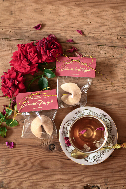  Ciasteczka z wróżbą podarunki dla gości weselnych, chińskie ciasteczko