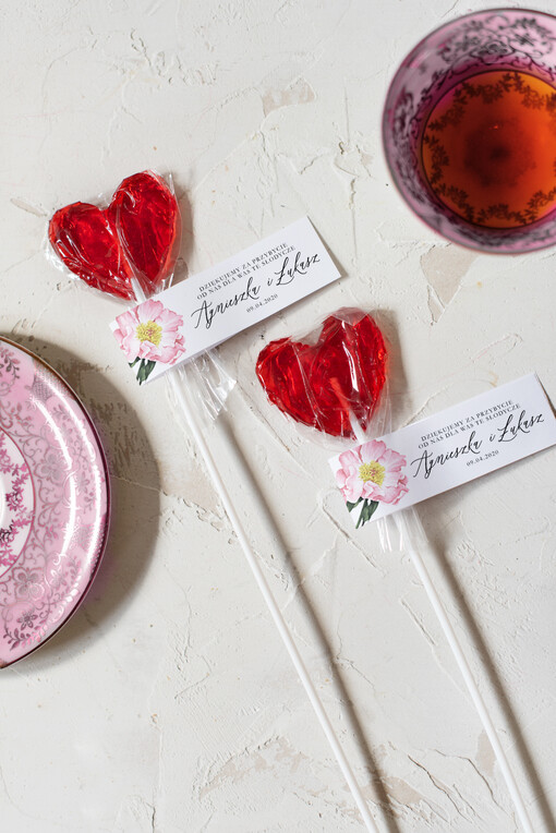  Lizaki ślubne podziękowania dla gości weselnych spersonalizowane łakocie   
