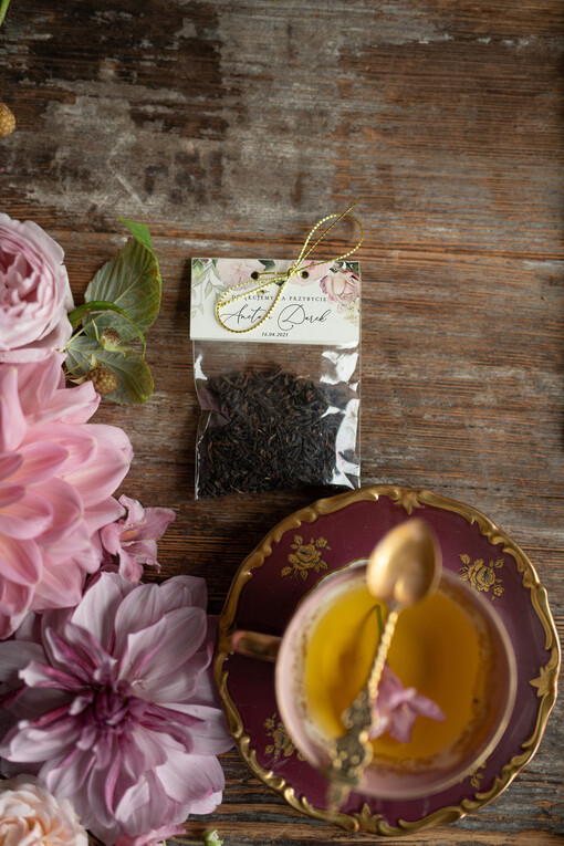  Saszetki podziękowania dla gości prezenty ślubne dla gości weselnych  torebka saszetka z herbatą    