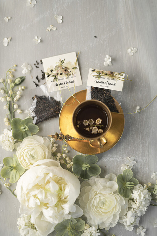  Saszetki prezenciki podziękowania dla gości weselnych  mała saszetka z herbata    