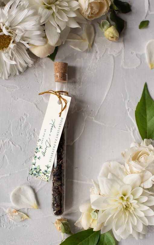  Fiolki pomysłowe podziękowania dla gości  fiolka na herbatkę    