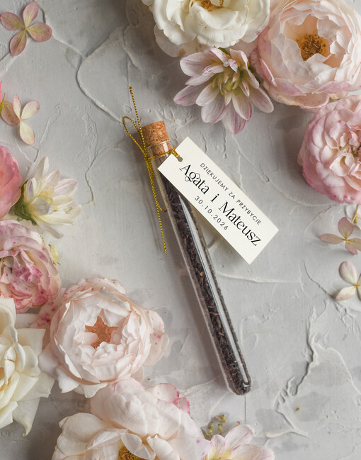  Fiolki prezenty dla gości na weselu podziękowanie dla gości weselnych, fiolka z herbatą prezent dla gości weselnych, szklana fiolka z herbatką lub kawą 