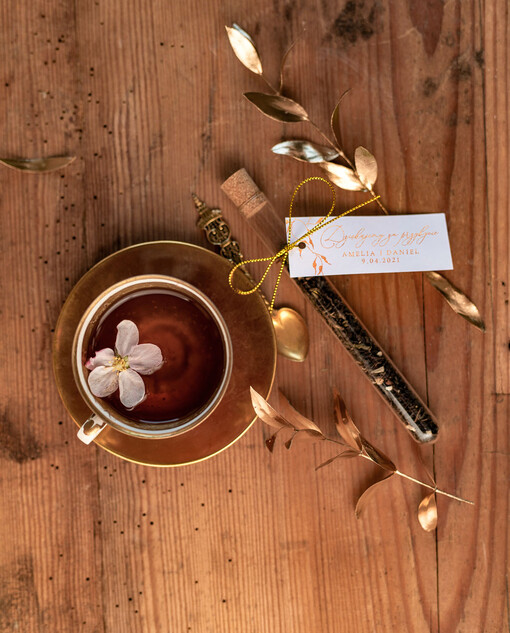  Fiolki upominki ślubne od pary młodej dla gości weselnych w formie aromatycznej herbaty   
