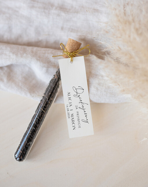  Fiolki prezenty dla gości weselnych, piękne podziękowania dla gości weselnych, ręcznie zdobione fiolki z herbatą, fiolki na herbatę, podziękowania dla gości herbata 