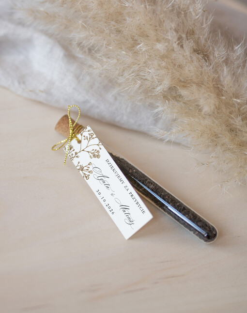  Fiolki wyjątkowe podziękowanie dla gości weselnych, piękne podziękowania dla gości fiolka z herbata, szklana fiolka z herbatką lub kawą 