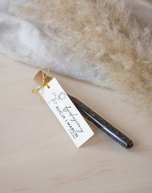  Fiolki prezenty dla gości weselnych, piękne podziękowania dla gości weselnych, ręcznie zdobione fiolki z herbatą, fiolki na herbatę, podziękowania dla gości herbata 