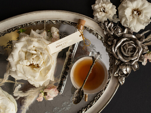  Fiolki prezenty dla gości weselnych, piękne podziękowania dla gości weselnych, fiolki z herbatką