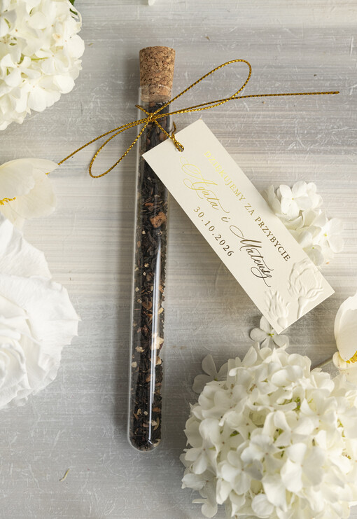  Fiolki eleganckie złote podziękowanie dla gości weselnych, piękne podziękowania dla gości fiolka z herbata, szklana fiolka z herbatką lub kawą   szklana fiolka z kawą lub herbatą wyjątkowe podziękowania dla gości