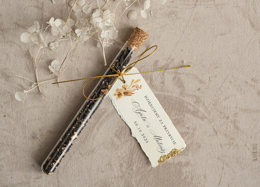  Fiolki wyjątkowe podziękowanie dla gości weselnych, piękne podziękowania dla gości fiolka z herbata, szklana fiolka z herbatką lub kawą 