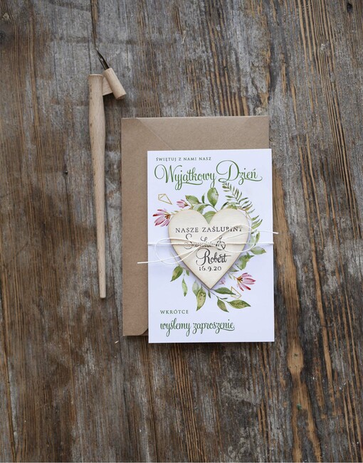  botaniczne powiadomienia ślubne   
