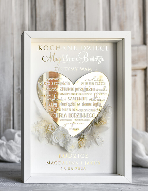 Przysięga Małżeńska  Błogosławieństwo od Rodziców Błogosławieństwo od Rodziców rama kwiaty błogosławieństwo od Rodziców dla pary młodej wydruk na złotym sercu