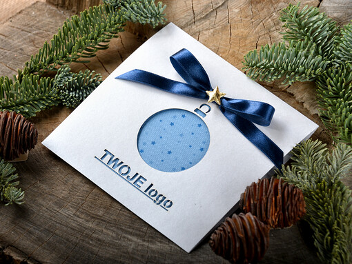  laserowe kartka świąteczna dla firmy z logo, składane kartki wycinane laserowo