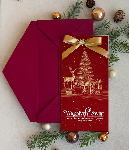  elegance kartka świąteczna dla firmy z logo biznesowe kartki swiateczne dla firm Kartki świąteczne z logo dla firm