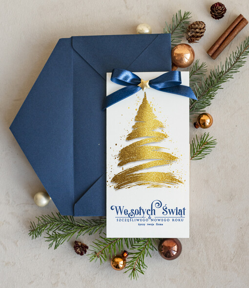  elegance kartka świąteczna dla firmy z logo biznesowe kartki swiateczne dla firm Kartki świąteczne z logo dla firm